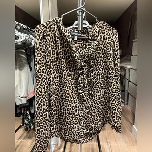 Karl legerfeld leopard button up blouse